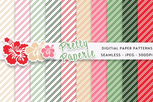 10 Striped Digital Paper Backgrounds: A Versatile Design Asset
