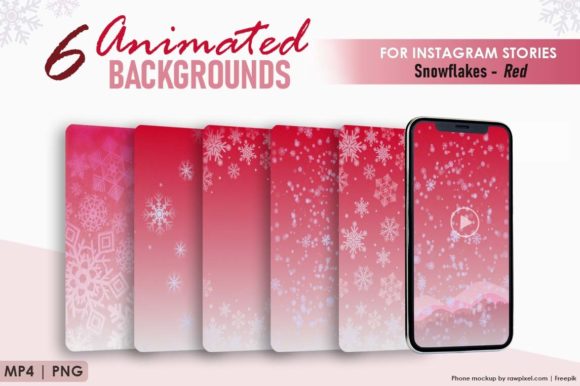 6 Animated Snowflake Backgrounds - Red: Your Winter Wonderland Toolkit