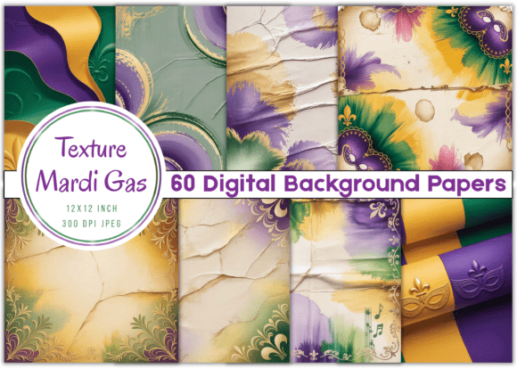 60 Texture-based Mardi Gras Backgrounds for Vibrant Designs