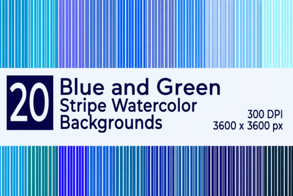 Calm, Modern Stripes: Using Blue Green Watercolor Backgrounds