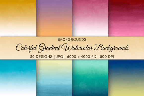 Colorful Gradient Watercolor Backgrounds for Vibrant Design