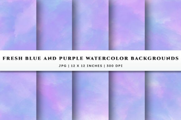 Elevate Your Projects with Blue & Purple Watercolor Backgrounds