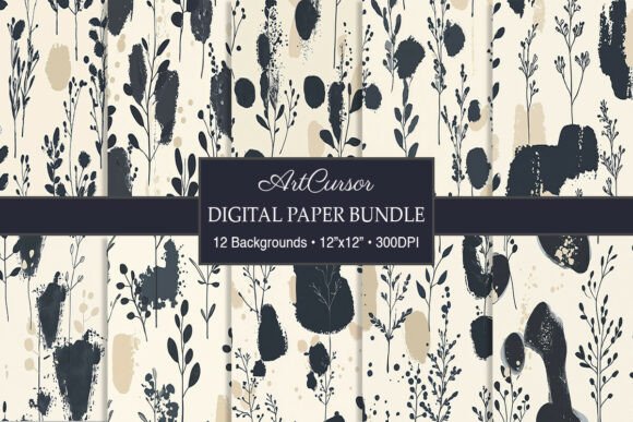 Embrace Organic Elegance: Neutral Boho Botanical Herbs Backgrounds