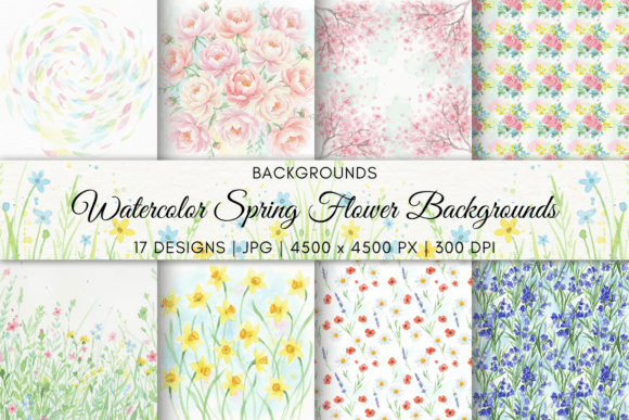 Embrace the Season: Watercolor Spring Flower Backgrounds