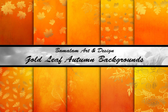 Gold Leaf Autumn Backgrounds: Your Go-To for Warm, Metallic Designs