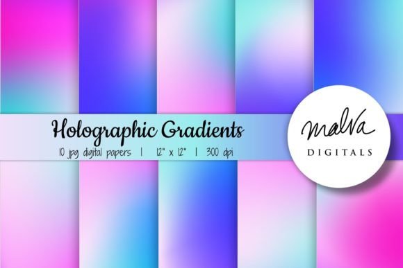 Holographic Neon Gradients: Your Ultimate Digital Paper Pack
