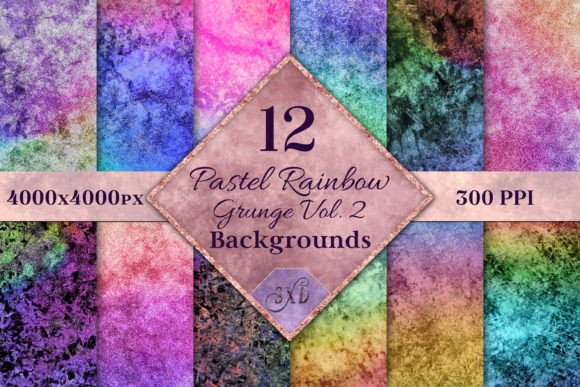 Pastel Rainbow Grunge Vol. 2: A Creative Background Set