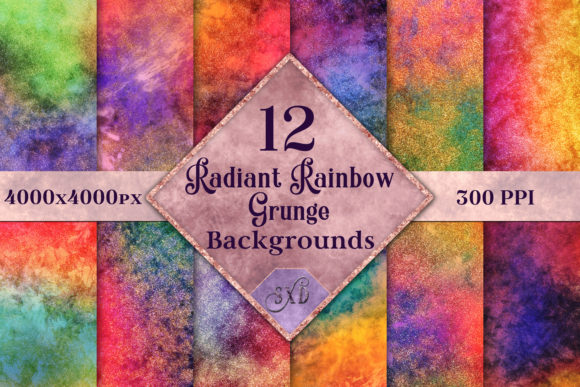 Radiant Rainbow Grunge Backgrounds: Bold Color Meets Raw Texture
