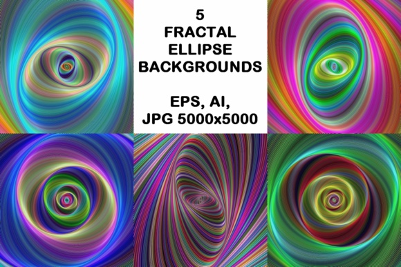 Transform Your Visuals with 5 Fractal Ellipse Backgrounds